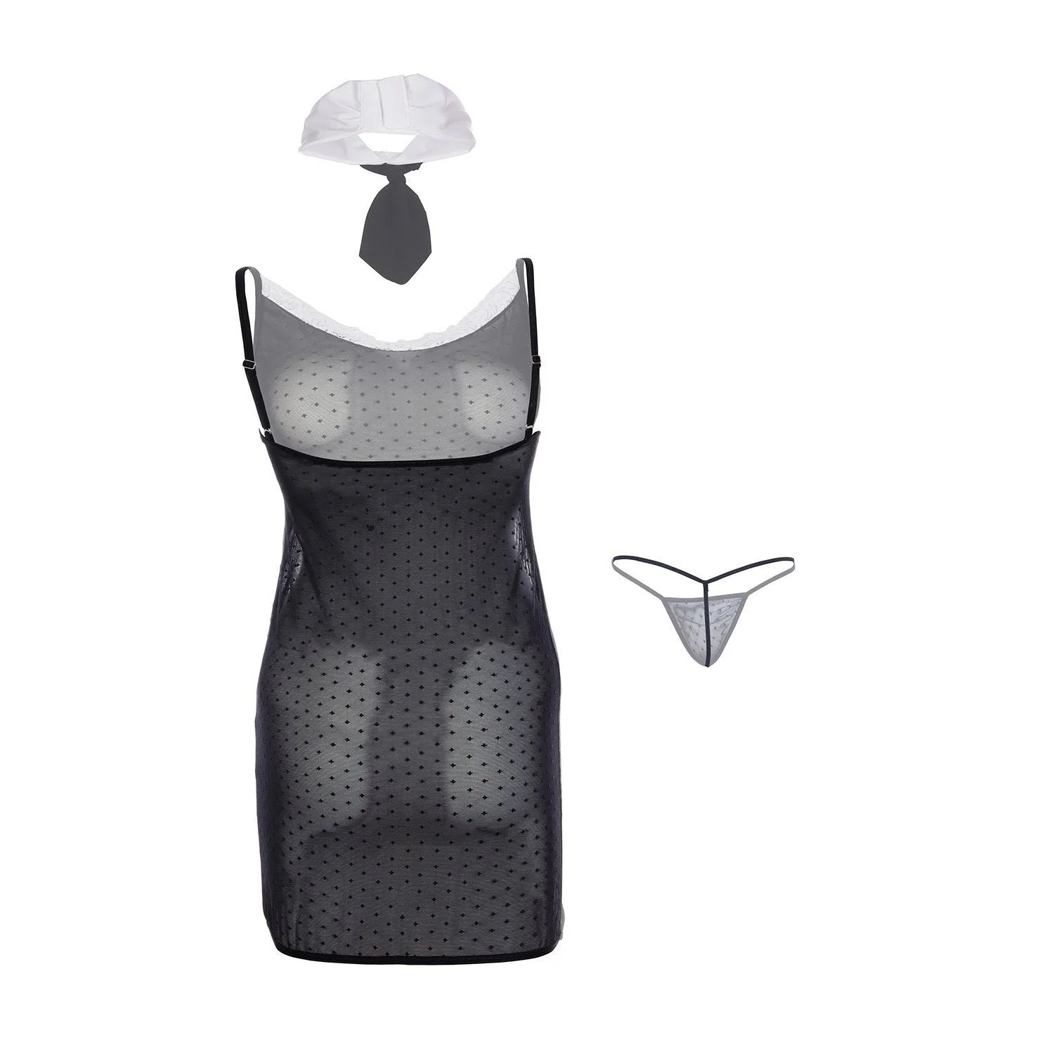 Corporate Temptation Sheer Tuxedo Lingerie - Image 4