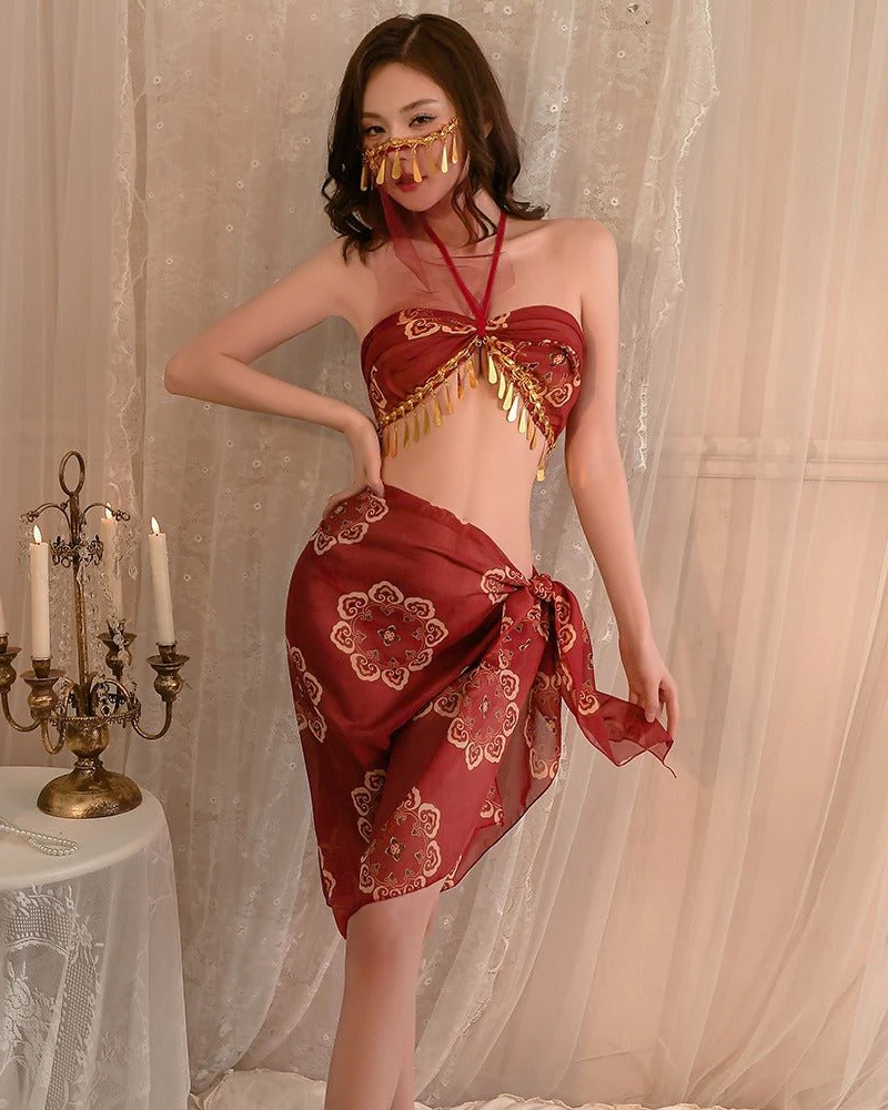 Exotic Enchantment Sheer Belly Dance-Inspired Lingerie Set - Image 8