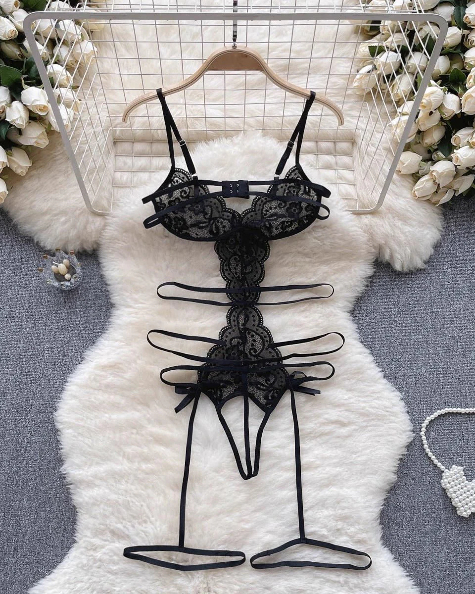 Ravishing Rouge Strappy Babydoll Lingerie - Image 5