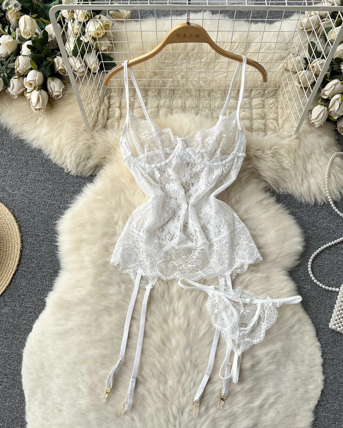 Lustrous Grace Lace Bustier Lingerie - Image 5