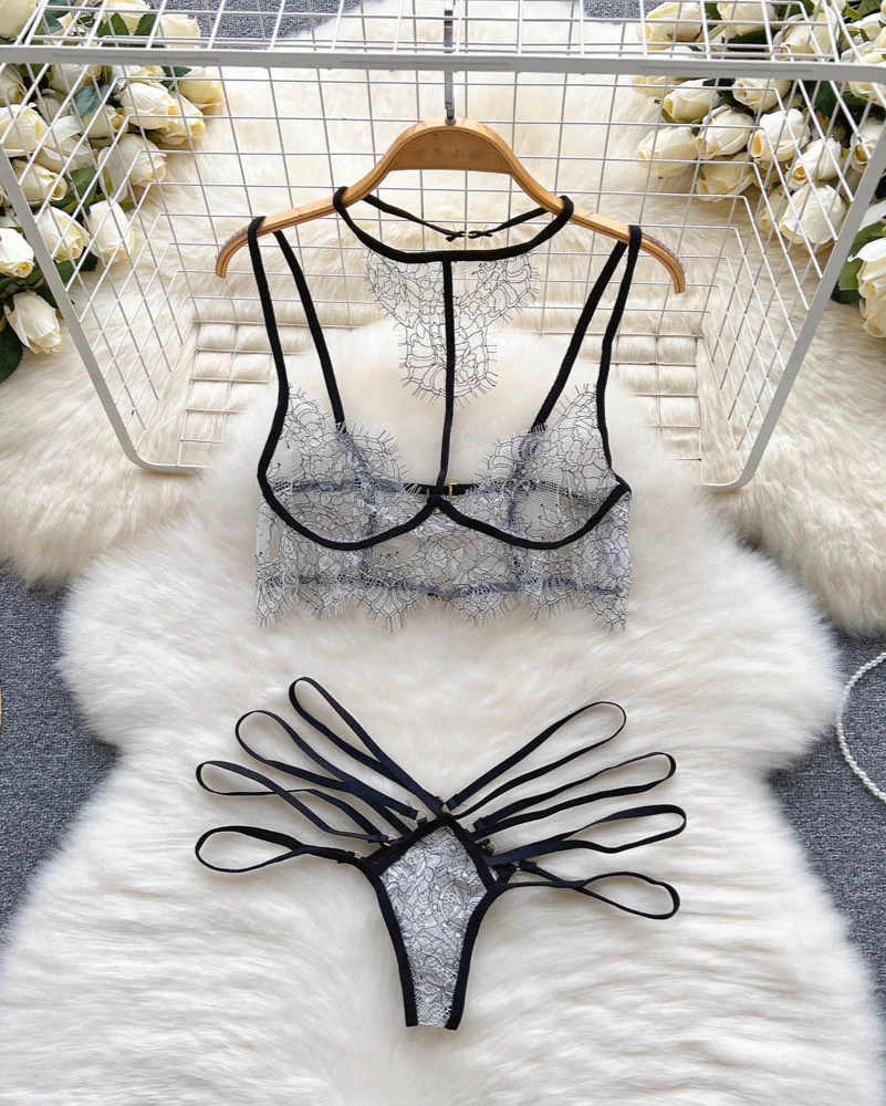 Fleur Noir Strappy Lingerie - Image 4