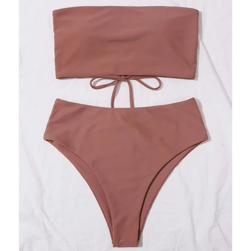 Lizzy Two Piece Piece High Waist Bikini Swim Suit Set - Image 4
