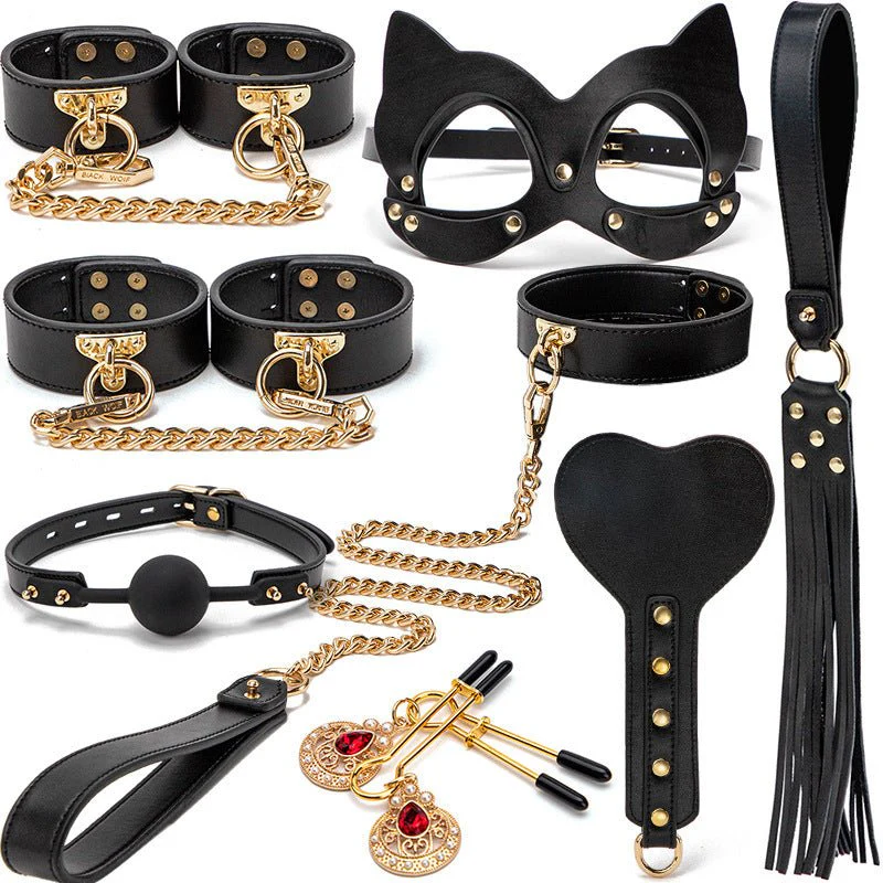 Luxury Black & Gold BDSM Fantasy Kit – 9 -Piece Set - Image 6