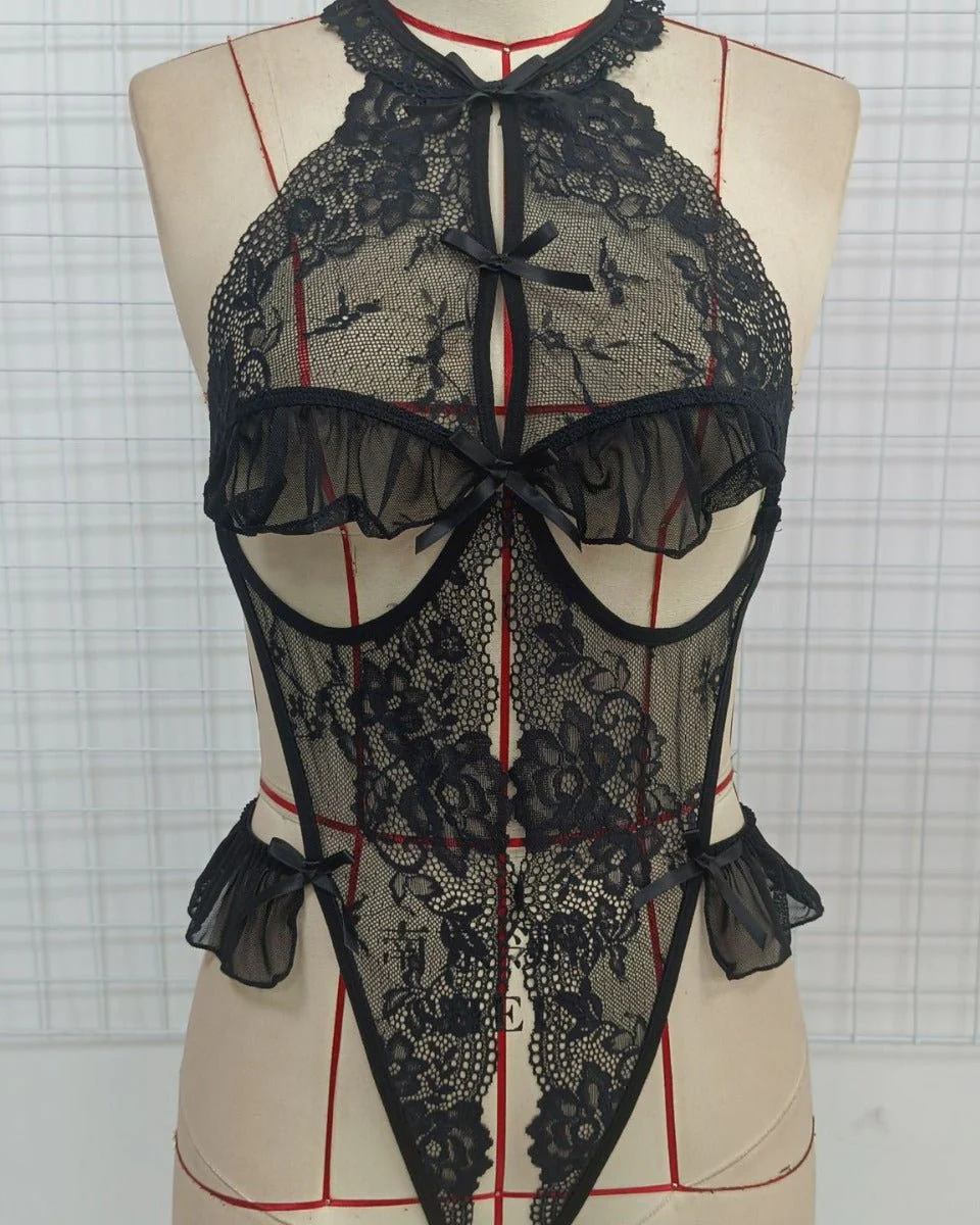 Rosette Ruffle Allure Plus Size Lingerie - Image 3