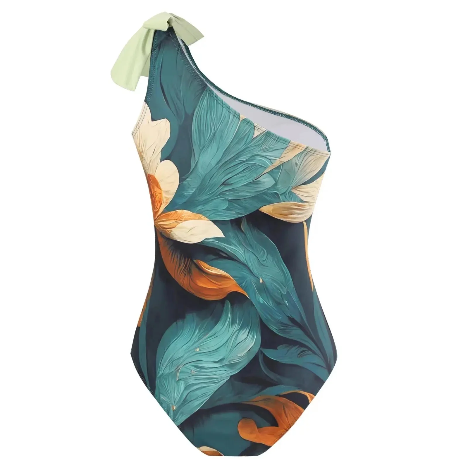 Monokini One Shoulder Multicolor Swimsuit With Ruffle Skirt By Sinderella - Image 3