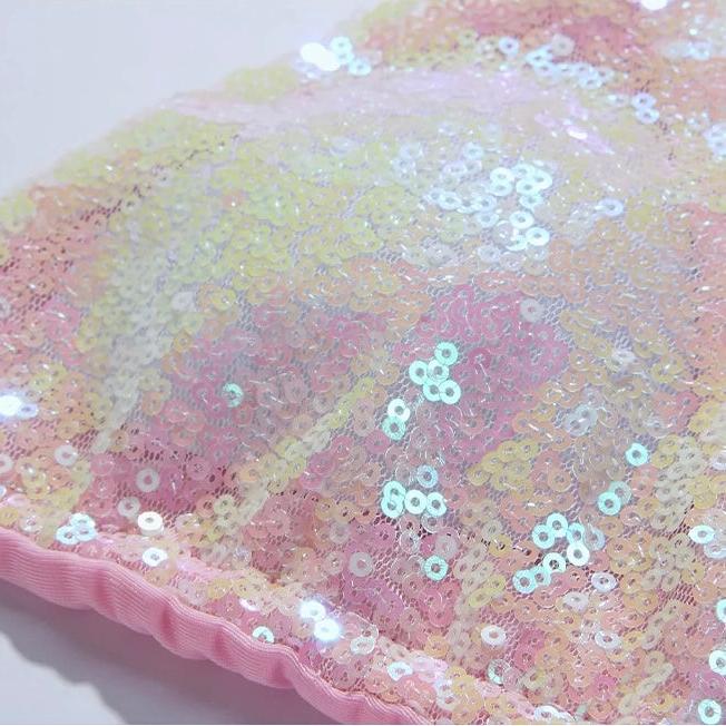 Pink Glitter Embellished Two Piece Swimwear With Coverup By Sinderella - Image 5