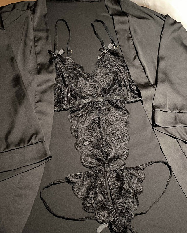 Secret Desire Strappy Lace Teddy Bodysuit Lingerie - Image 4