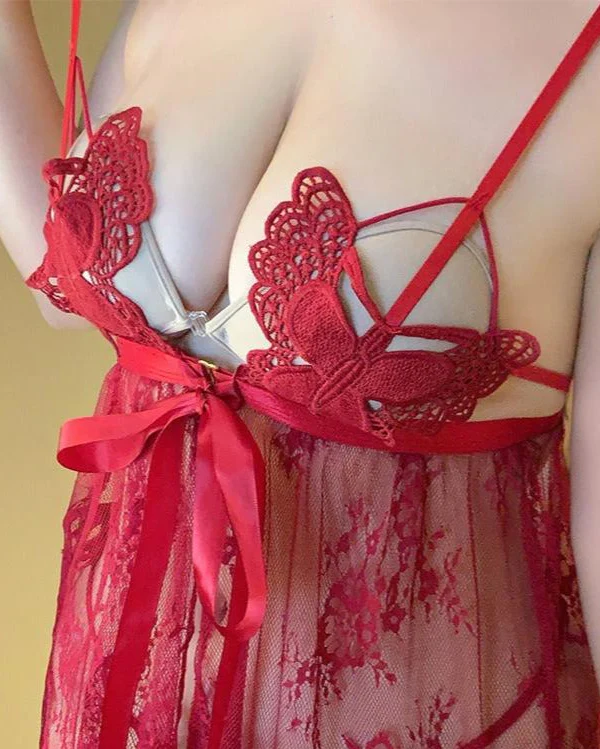Heartstrings Plus Size Lace Mesh Babydoll Lingerie - Image 6