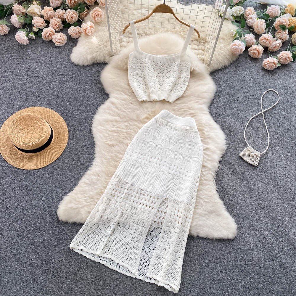 Reyna Two Piece Crochet Beach Co-ords Set - Image 3