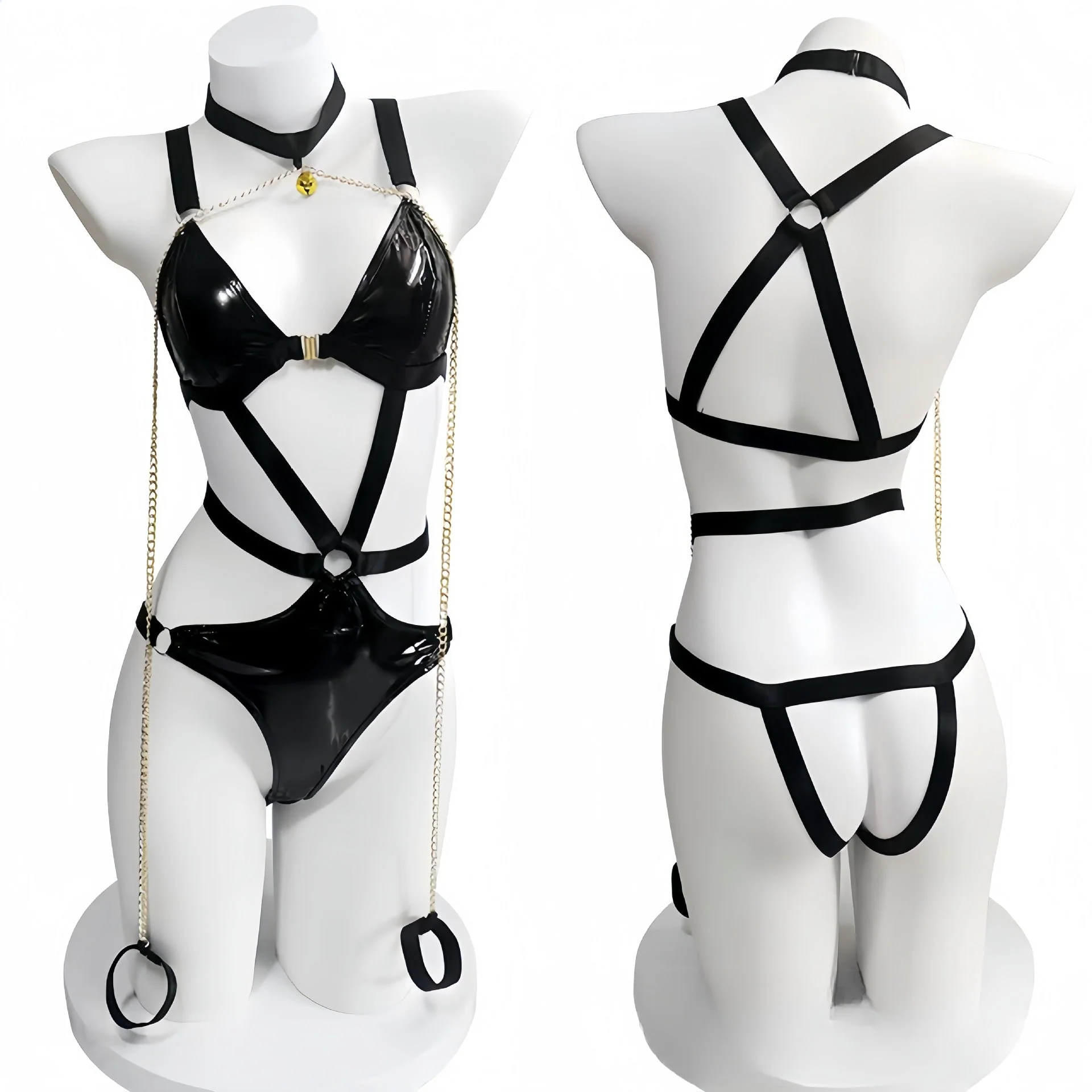 Slaycuffed Latex Bondage Leather Lingerie - Image 5