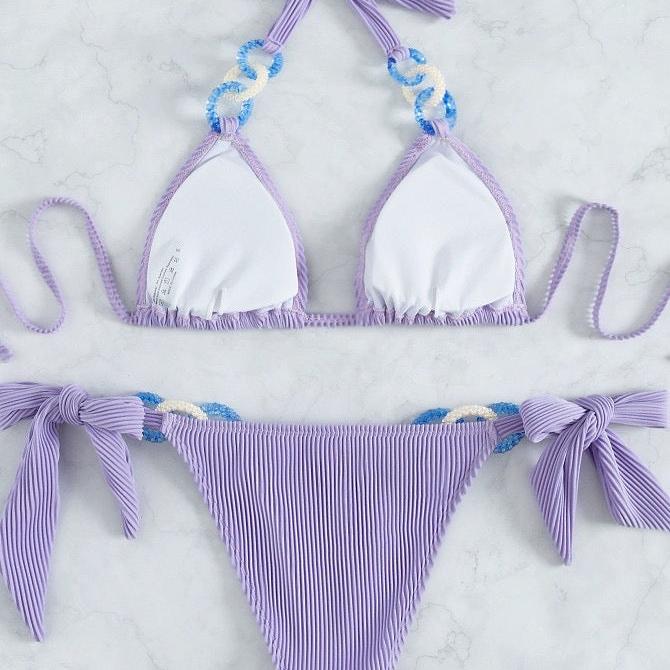 Two Piece Bikini Set With embellished Rings By Sinderella - Image 7