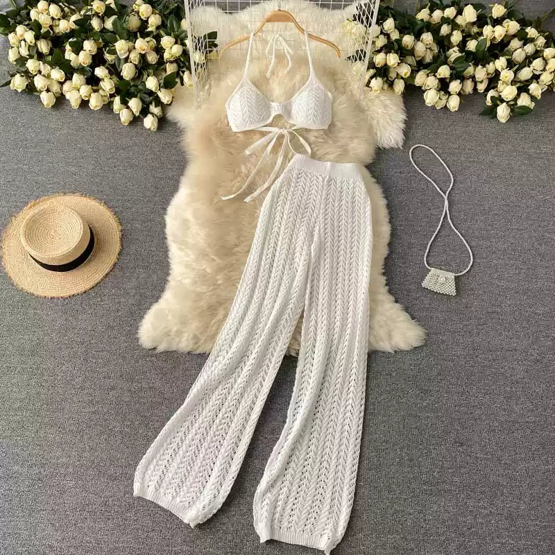 Two Piece Crochet Beachwear Resort Set - Image 3
