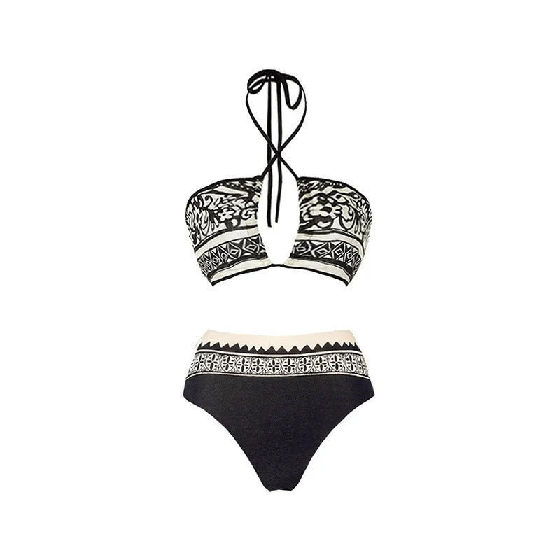 Two Piece Dual Color Swimwear With Coverup Dress By Sinderella - Image 3