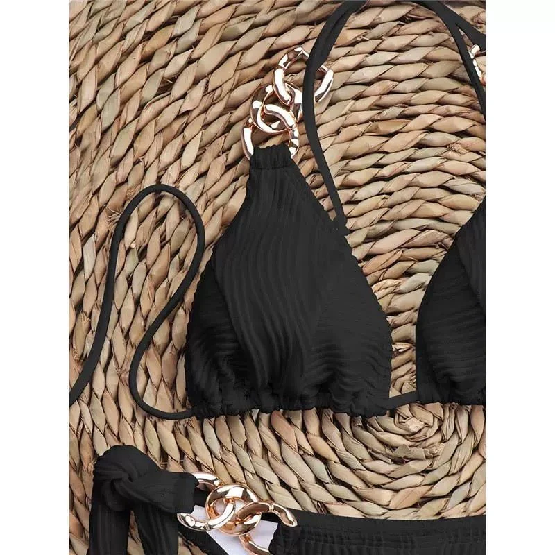 Two Piece Tie Up With Golden Rings Swimwear By Sinderella - Image 11
