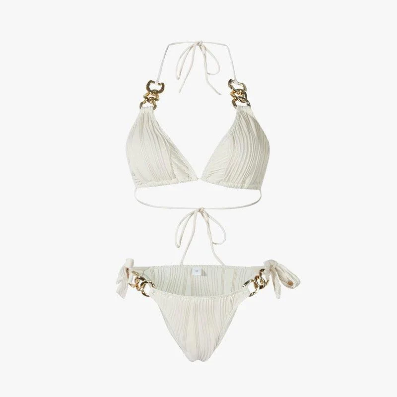 Two Piece Tie Up With Golden Rings Swimwear By Sinderella - Image 3