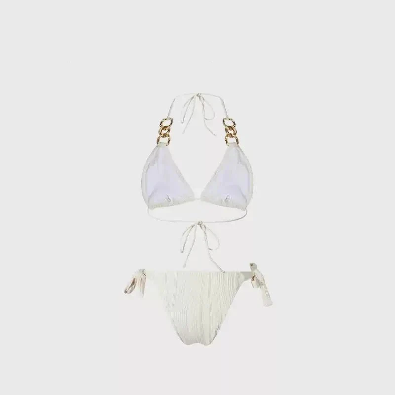Two Piece Tie Up With Golden Rings Swimwear By Sinderella - Image 5